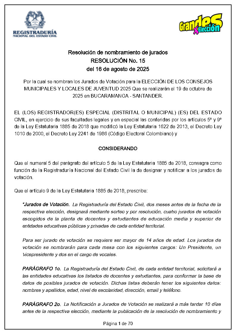 RESOLUCION 015 DESIGNACION JURADOS CMJ