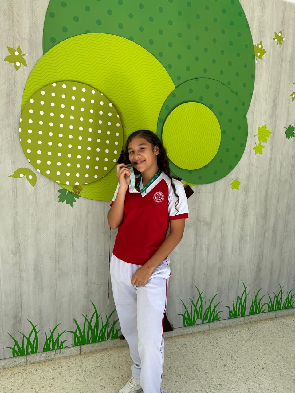 Shaira Sofía Rodríguez Mondragón, del grado 5-2 de la sede A, jornada única, quien alcanzó el primer lugar en la modalidad de Taekwondo